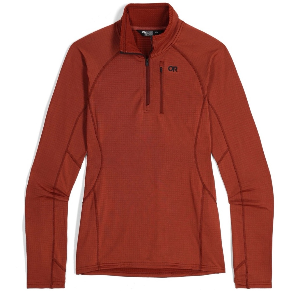 Outdoor Research Vigor Grid Fleece Women's Size XS Burnt Orange Quarter Zip